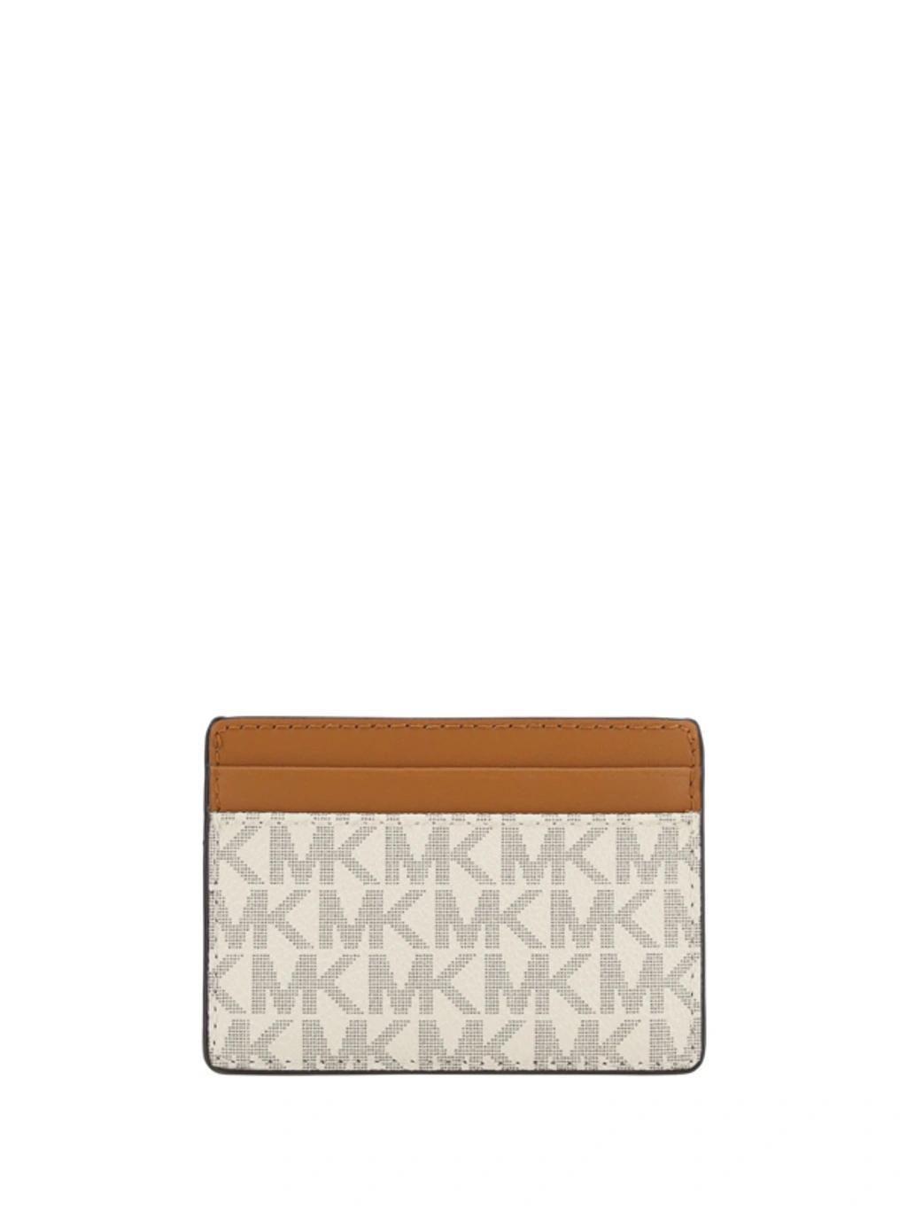 MICHAEL KORS Jet Set Monogram Faux-leather Card Holder In Multicolor Product Image