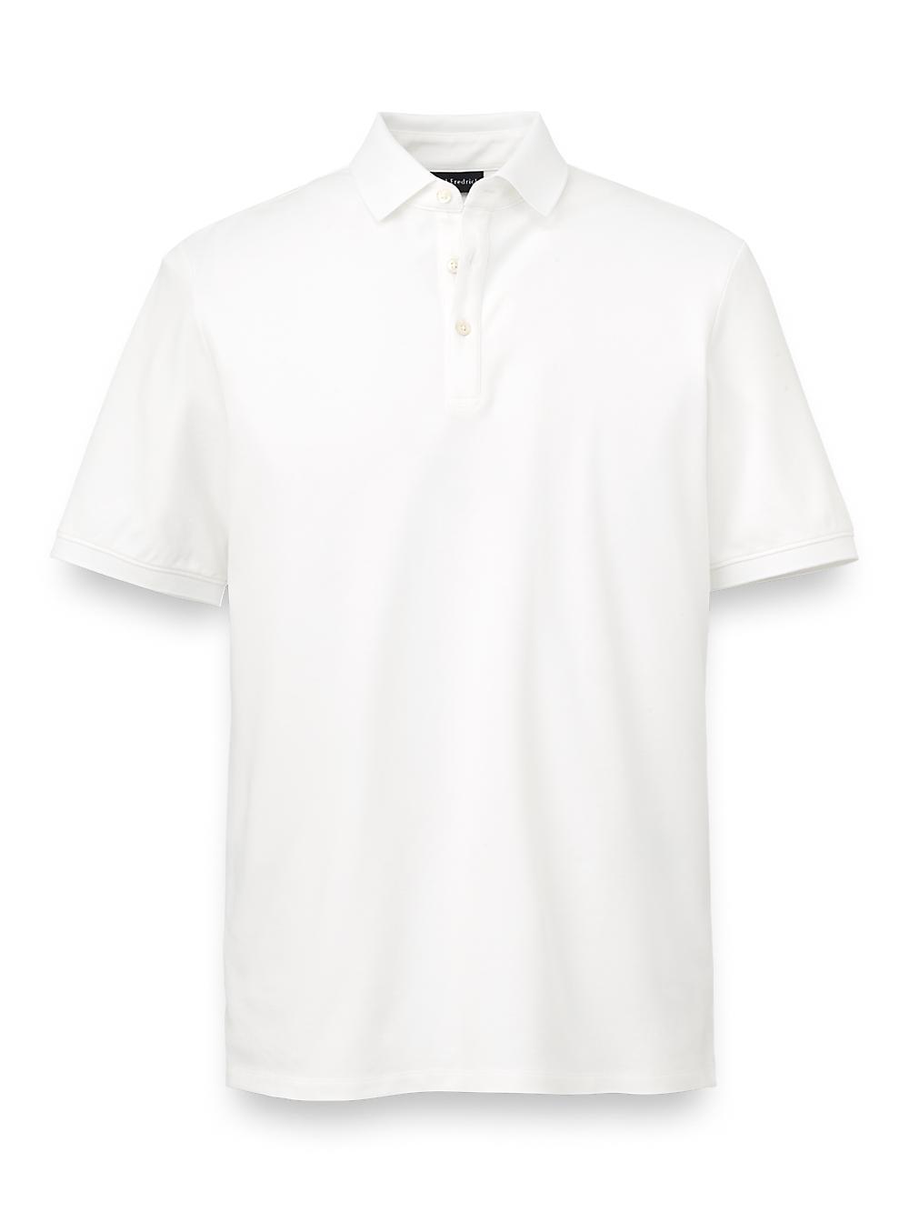 Cotton Blend Three Button Polo - Navy Product Image