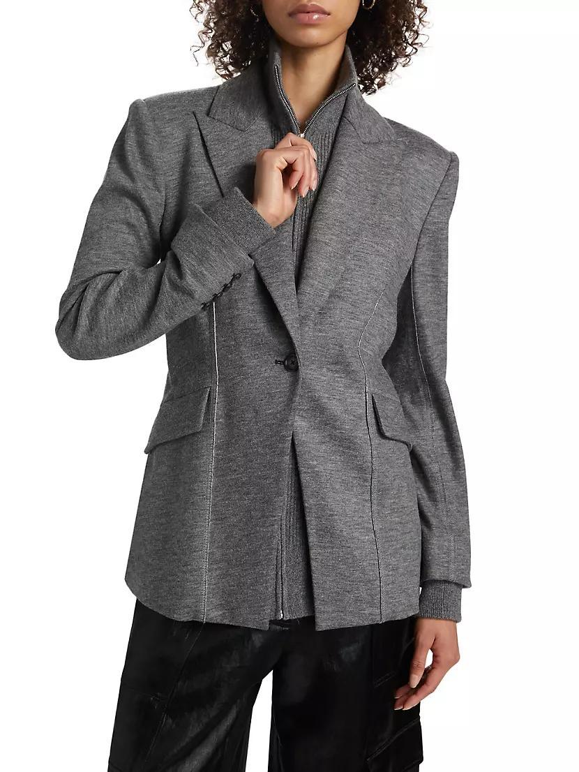 Auden Wool-Blend Single-Breasted Combo Blazer Product Image