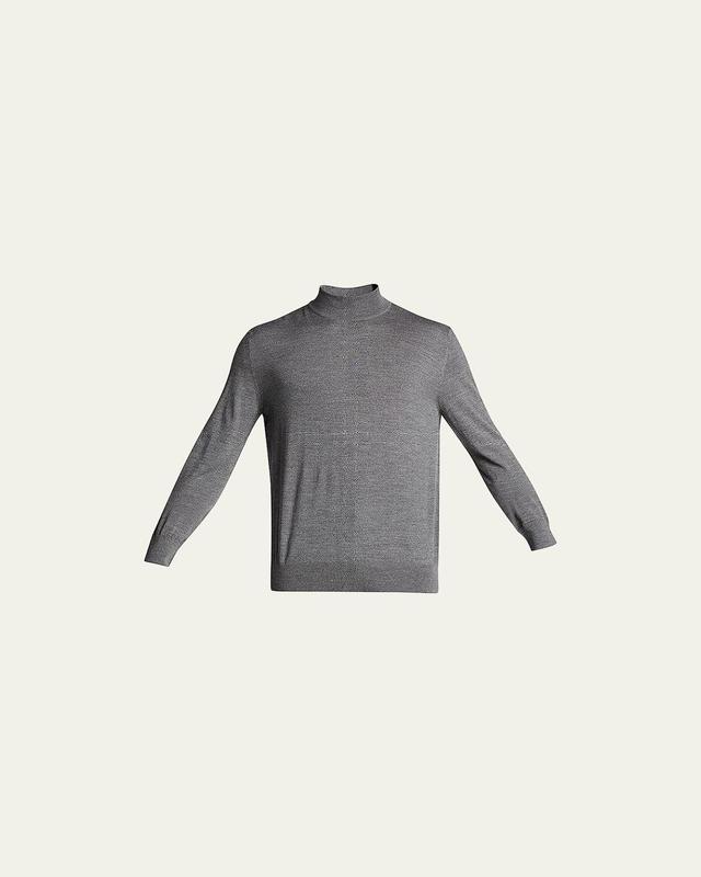 Mens Solid Mock-Neck Wool Sweater Product Image