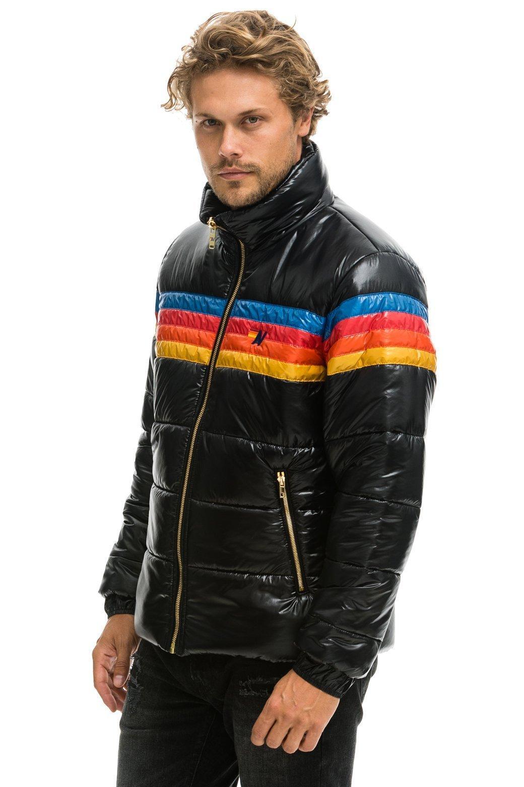 4 STRIPE LUXE TRAVELER JACKET - GLOSSY BLACK Male Product Image