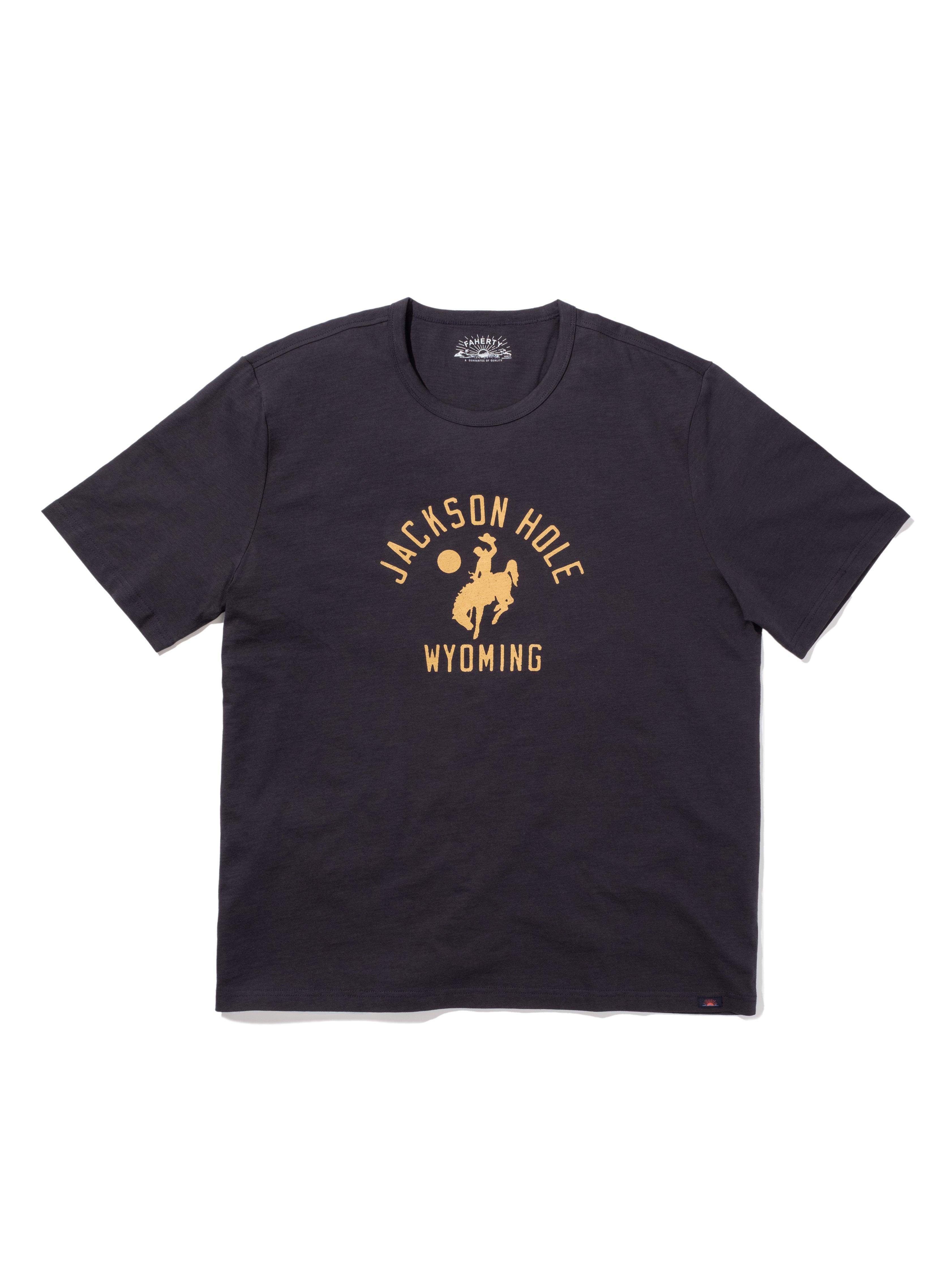 Jackson Hole Short-Sleeve Crew T-Shirt - Washed Black Male Product Image