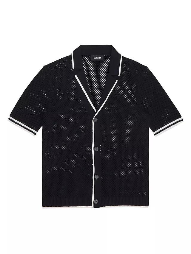 Michael Crochet Cardigan Shirt Product Image