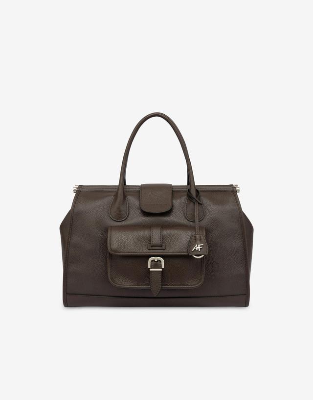 Garnet double handle bag in calfskin Product Image