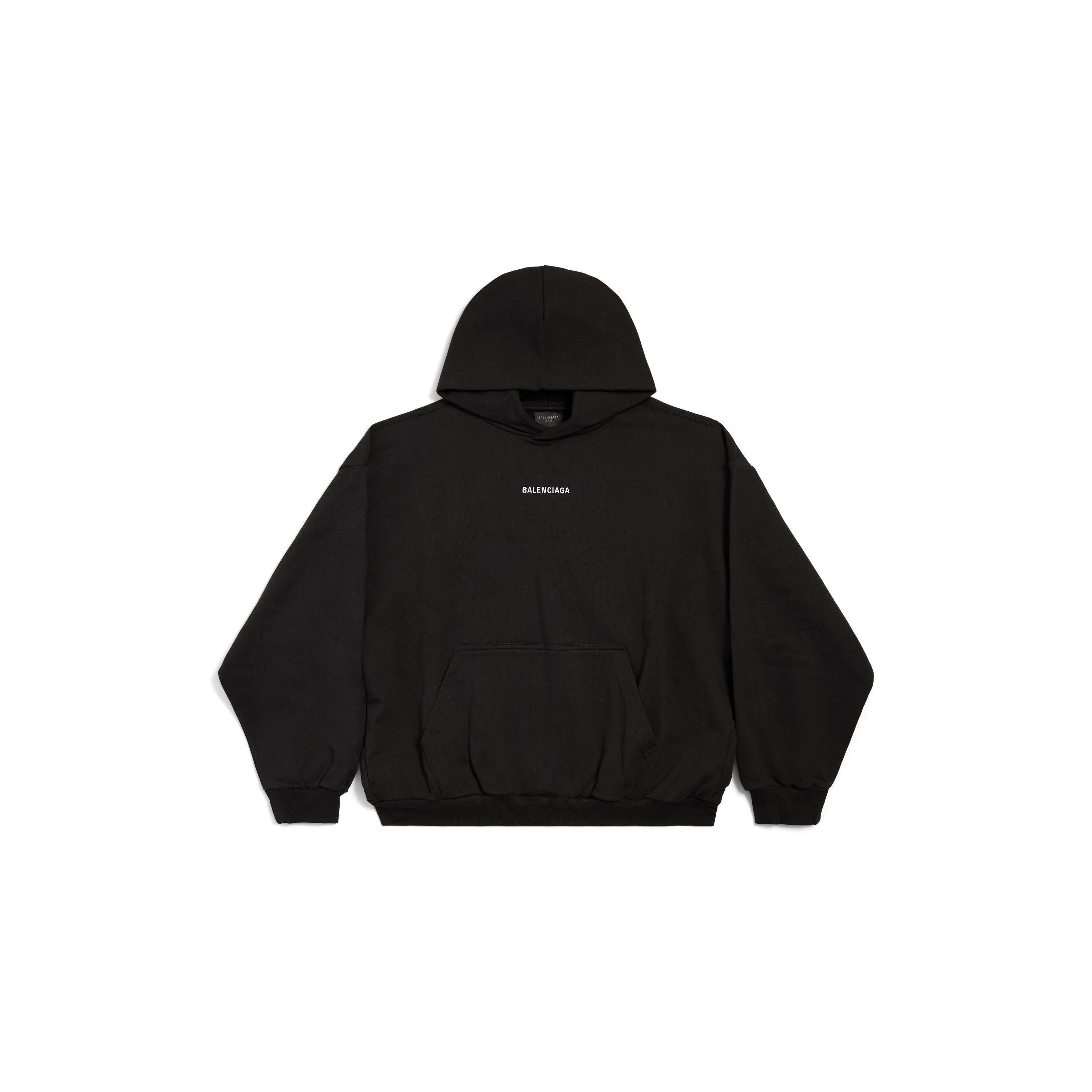 New Balenciaga Back Hoodie Medium Fit in Black Product Image