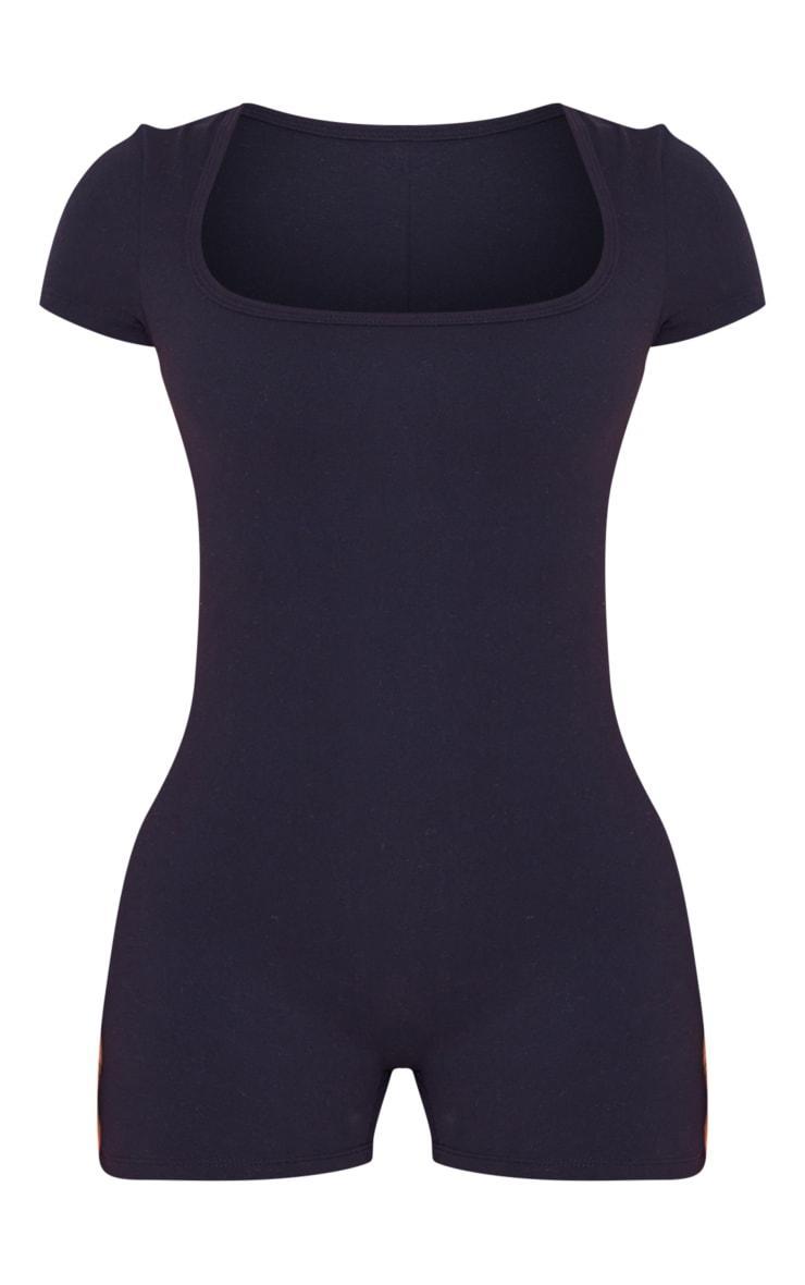 Petite Black Square Neck Snatched Sculpt Unitard Product Image