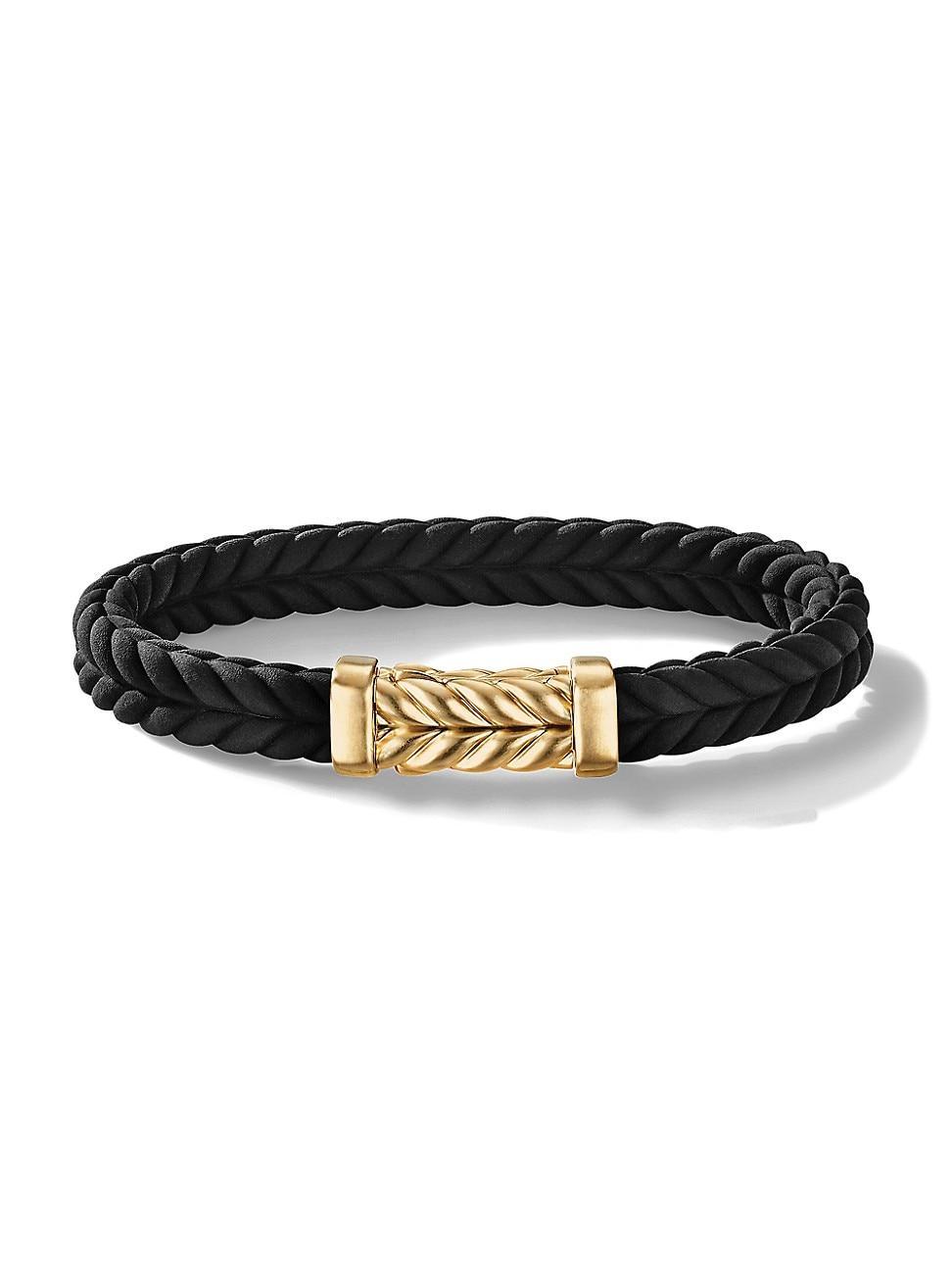 Mens Chevron Bracelet in Black Rubber Product Image