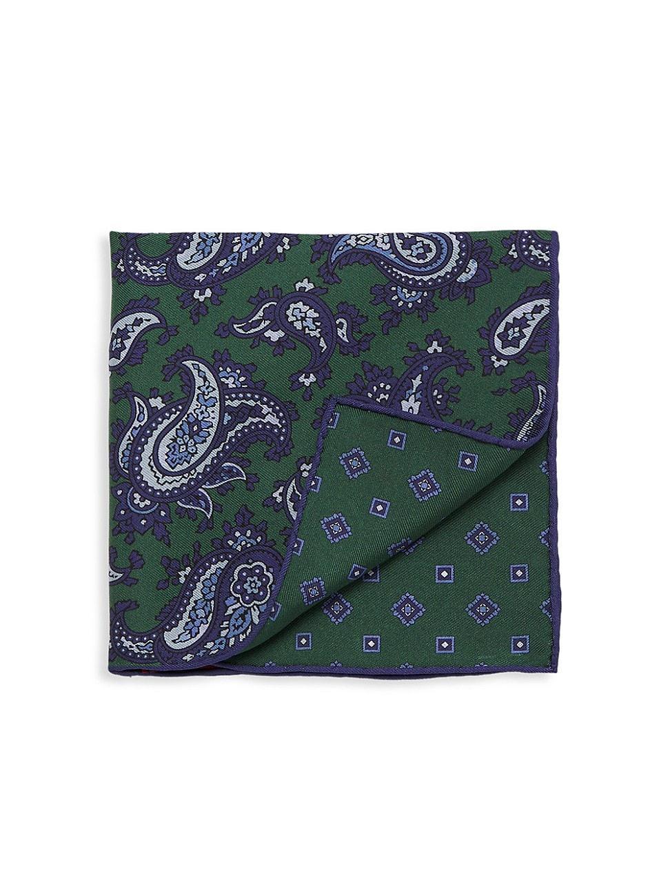 Mens Paisley Wool Pocket Square Product Image