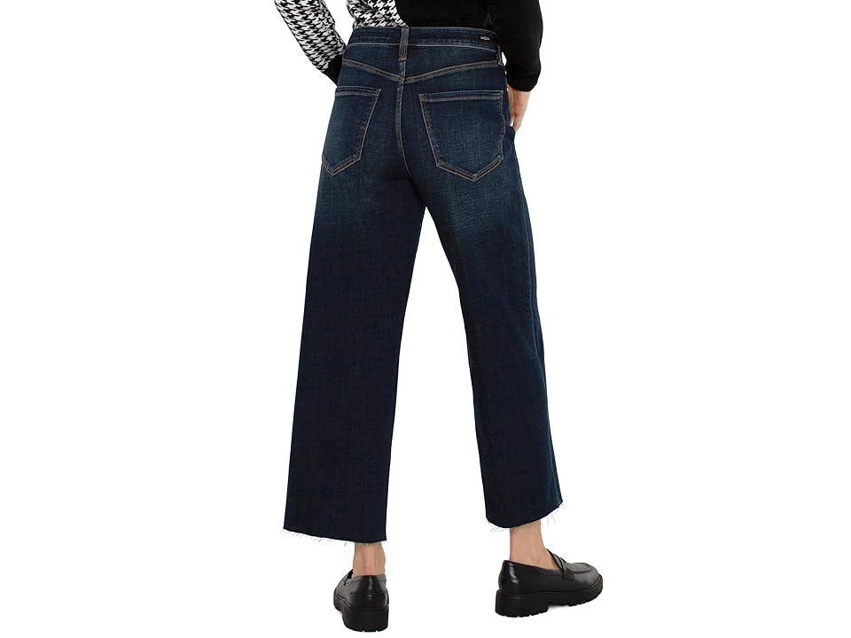 Liverpool Los Angeles Petite Stride Crop Wide Cut Hem High-Rise Crosshatch Denim (Eastmoor) Women's Jeans Product Image