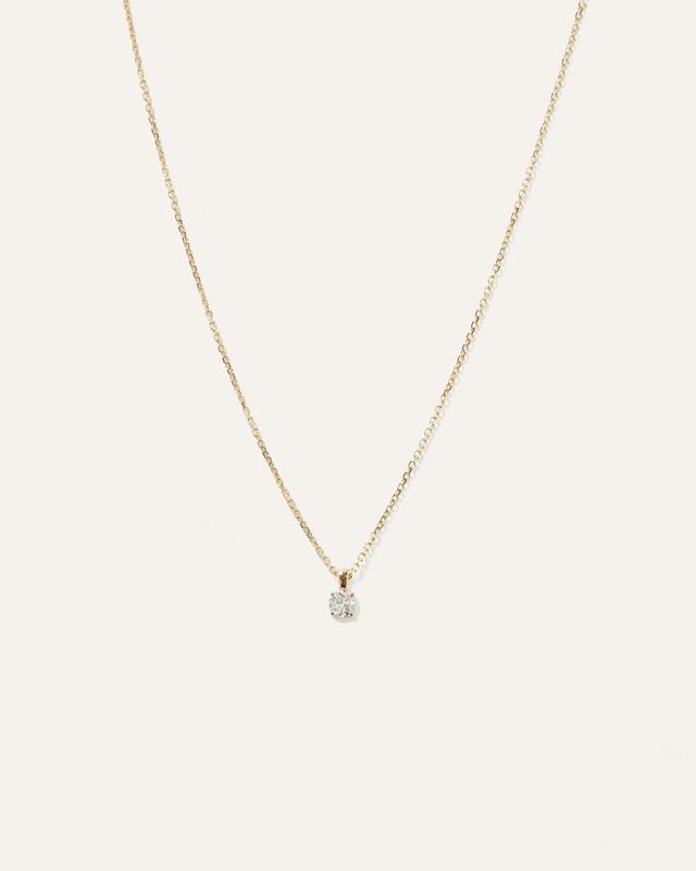 14k Gold Natural Diamond Solitaire Necklace Product Image