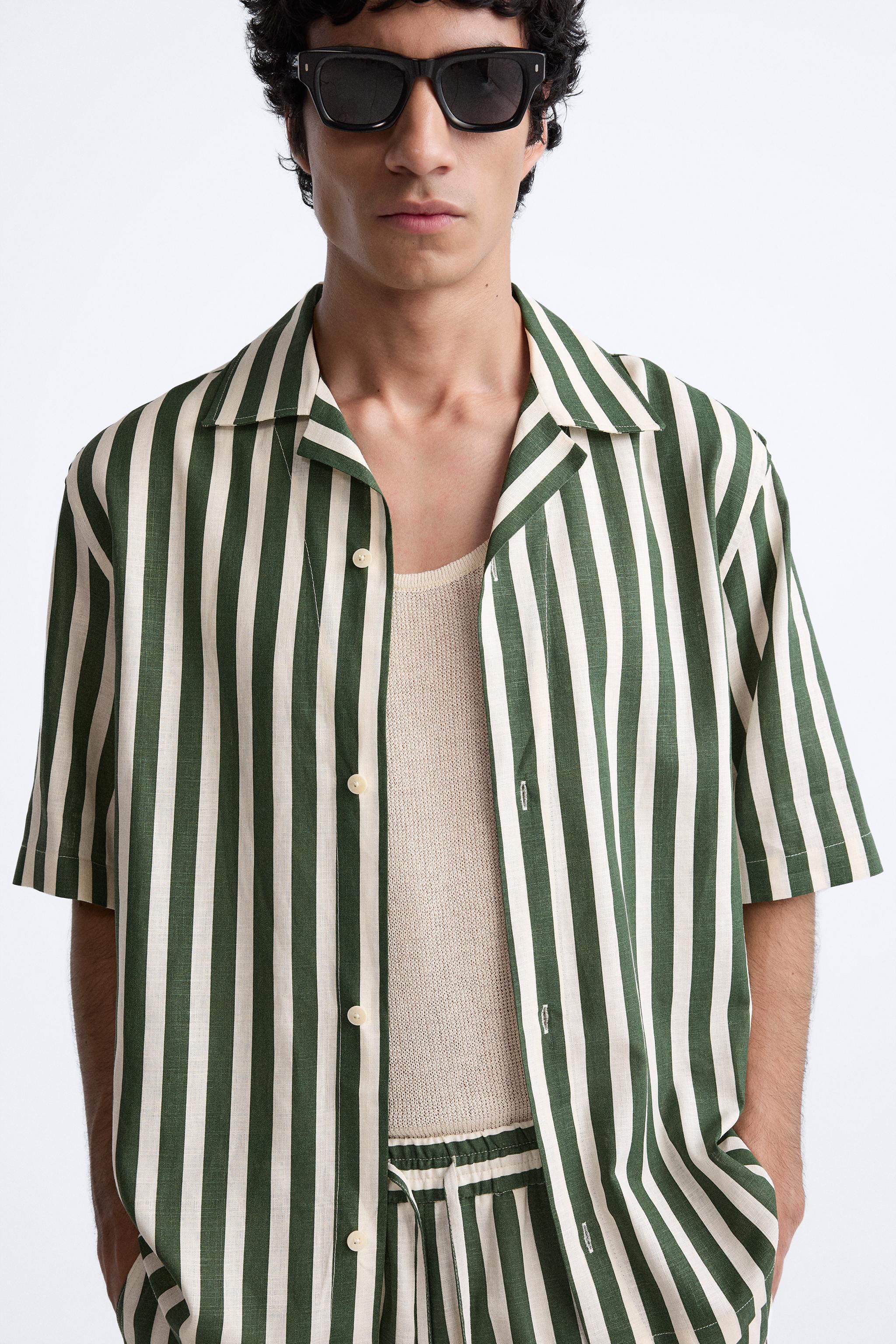 LINEN - VISCOSE STRIPED SHIRT Product Image