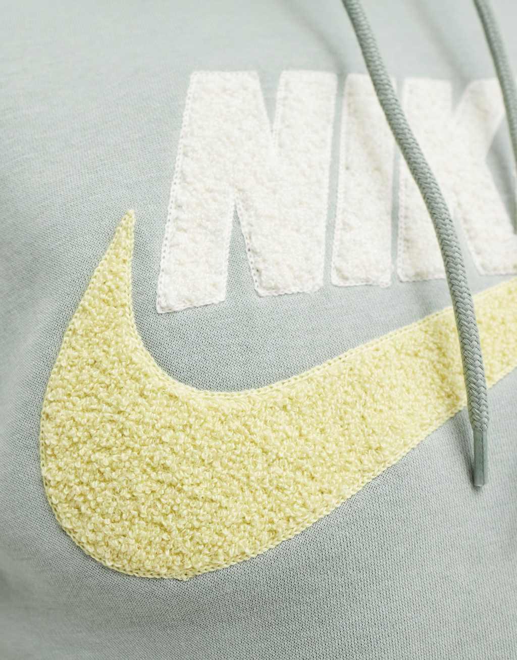 Nike Club Chenile Futura logo hoodie in light green Product Image