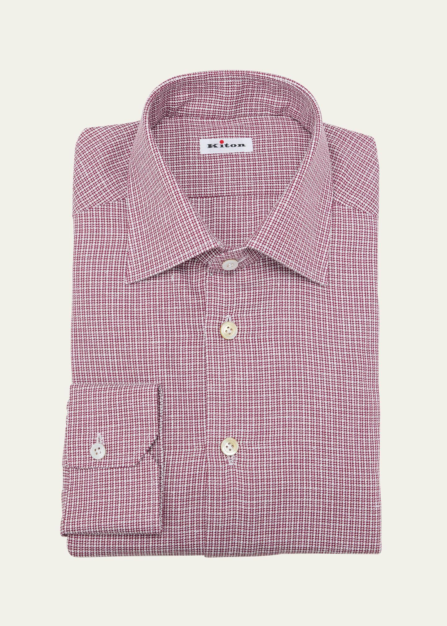 Mens Cotton Houndstooth Sport Shirt Product Image