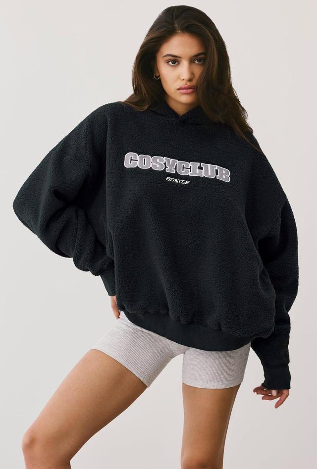 Oversized Fleece Hooded Sweatshirt in Onyx Product Image