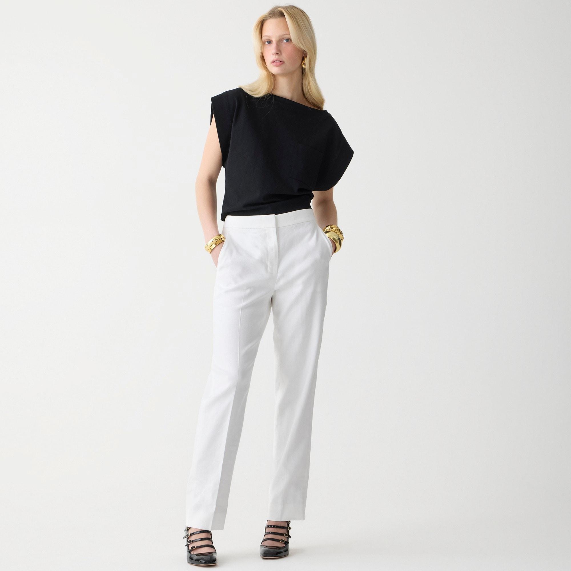 Kate straight-leg pant in stretch linen blend Product Image