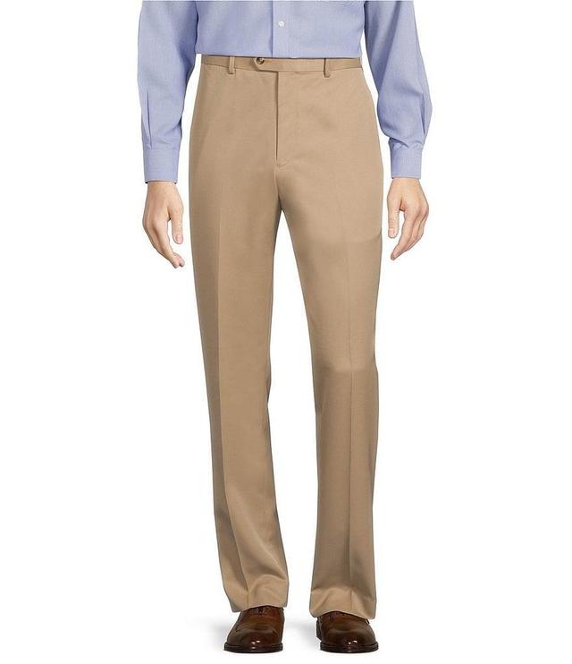 Roundtree & Yorke TravelSmart Classic Fit Non-Iron Ultimate Comfort Microfiber Flat-Front Dress Pants Product Image