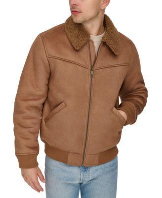 Men's Faux-Shearling Full-Zip Bomber Jacket Product Image