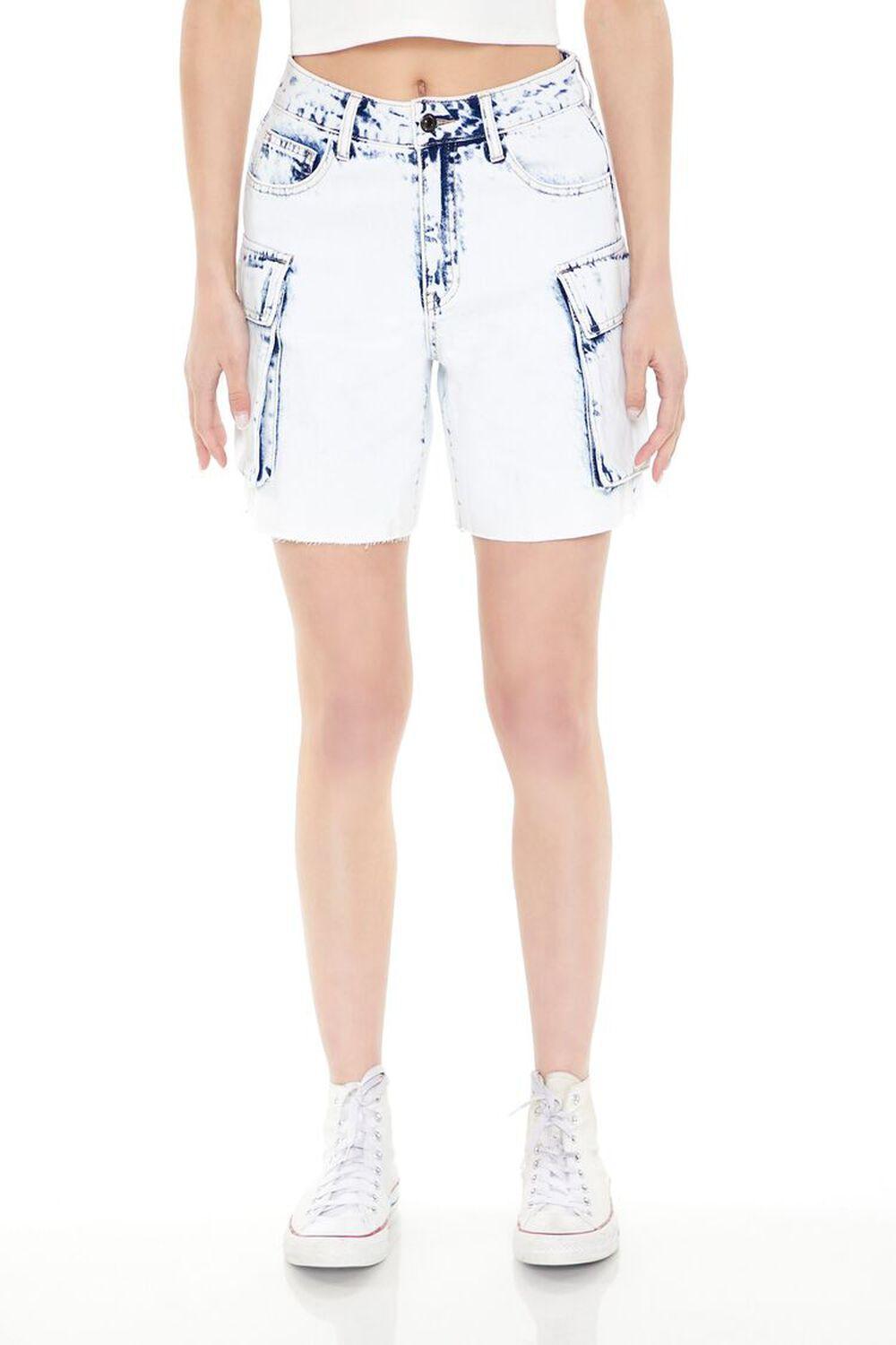 Bleach Wash Cargo Bermuda Shorts | Forever 21 Product Image