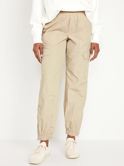 High-Waisted Ankle-Zip Cargo Joggers product image