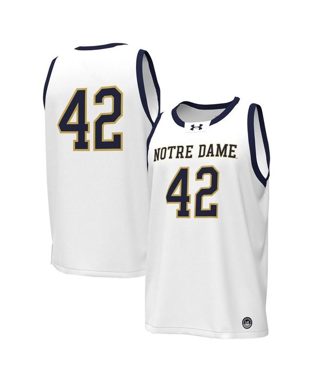 Mens Under Armour #42 White Notre Dame Fighting Irish Replica Basketball Jersey Product Image