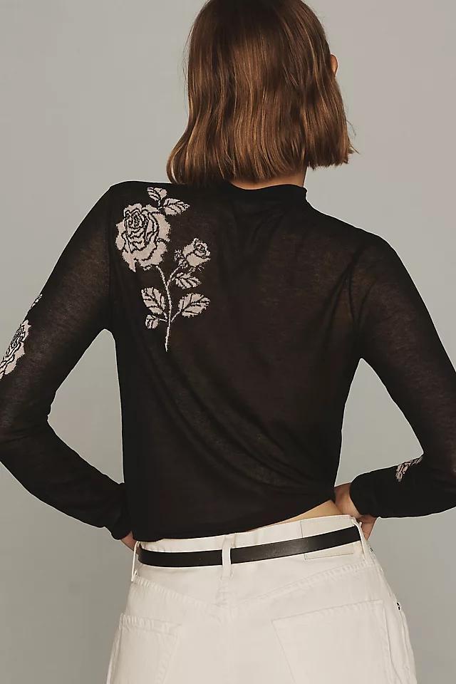 Maeve Sheer Floral Sweater Product Image