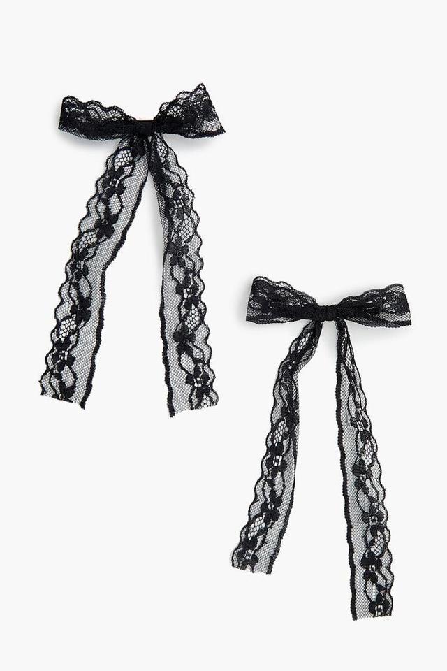 Lace Bow Gator Hair Clip Set | Forever 21 Product Image