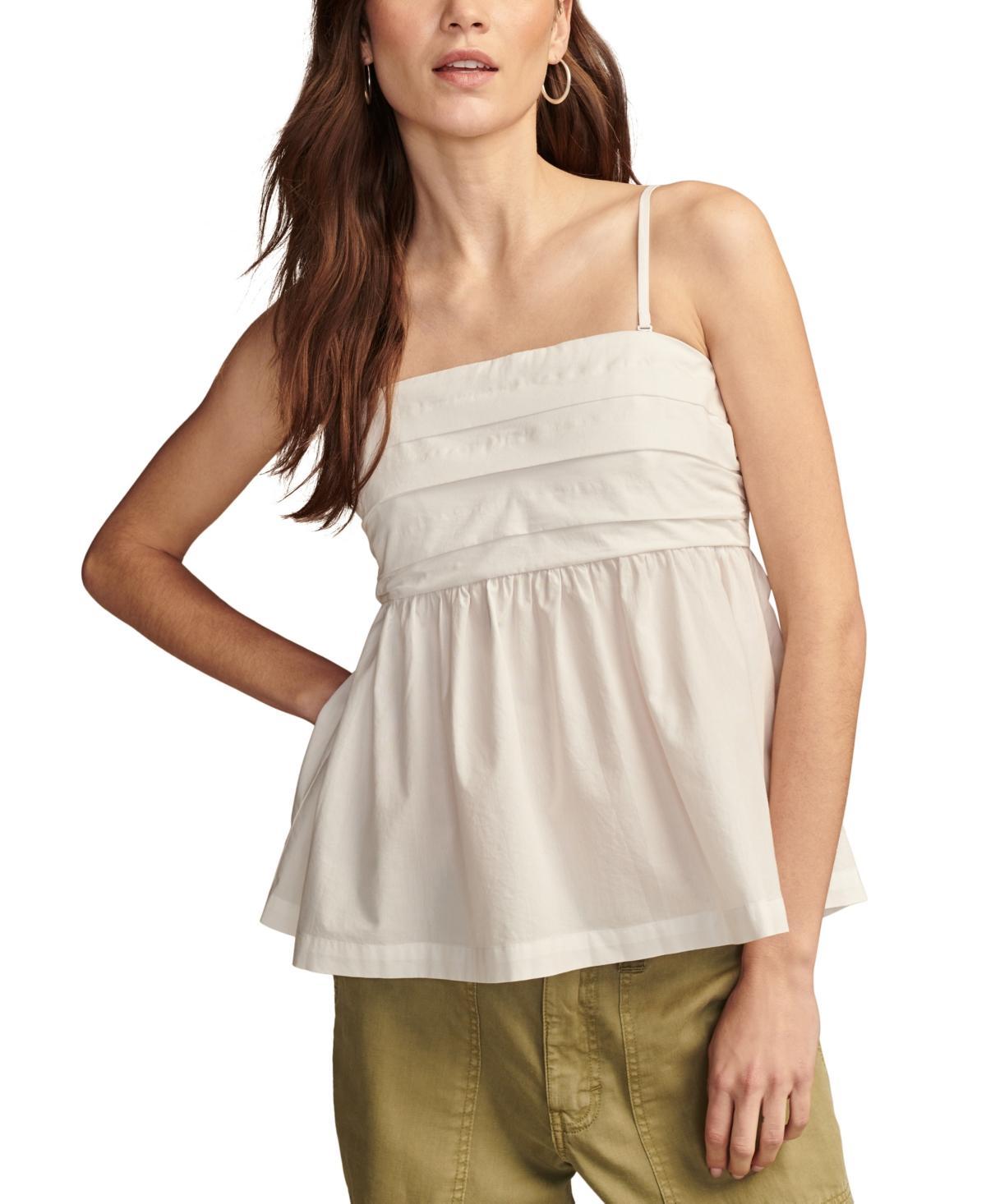 Lucky Brand Womens Cotton Ruched Poplin Tube Top Product Image