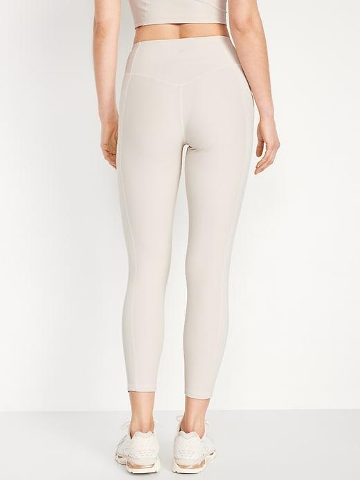 High-Waisted PowerSoft Ribbed 7/8 Leggings Product Image