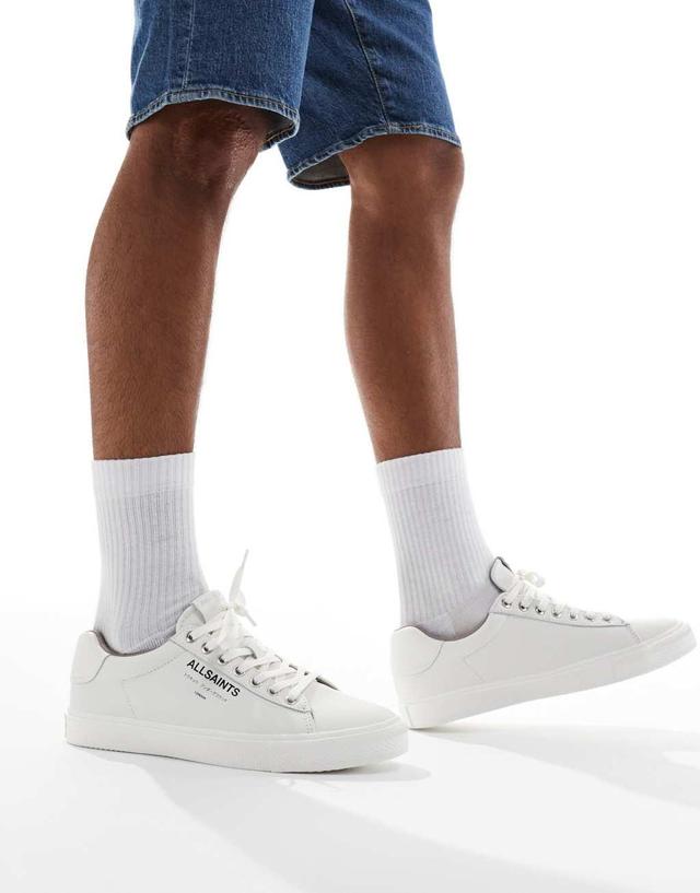 AllSaints underground leather low top sneakers in white Product Image