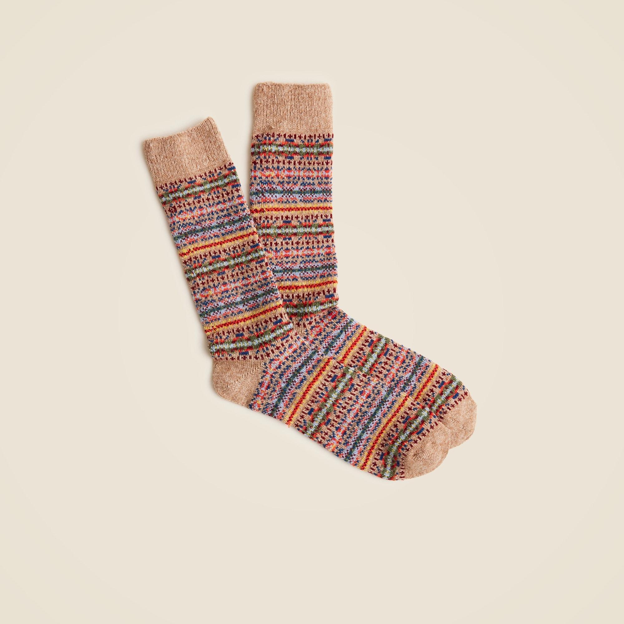 Lambswool-blend Fair Isle socks Product Image