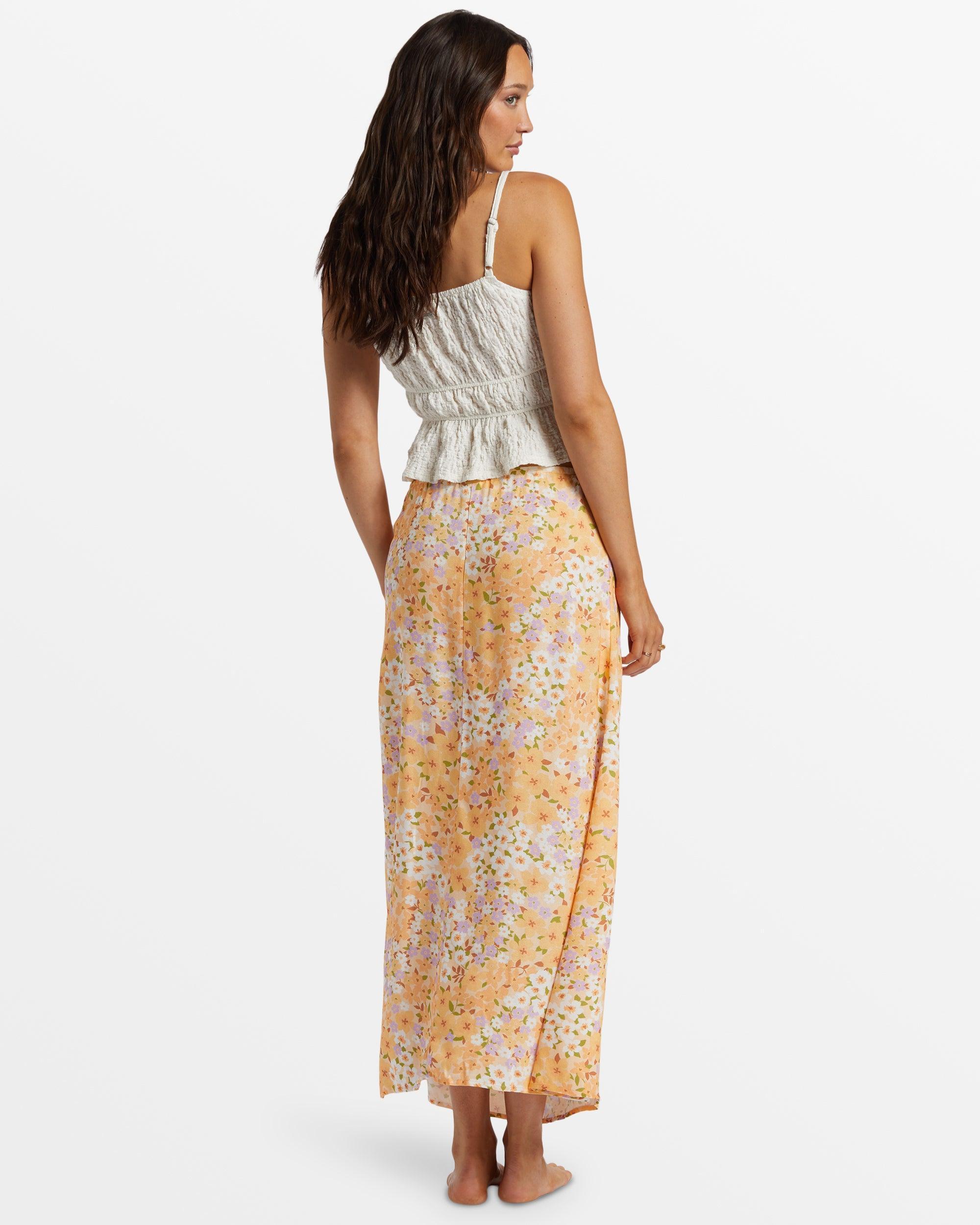 Midi Moment Printed Midi Skirt - Peach Whip Female Product Image