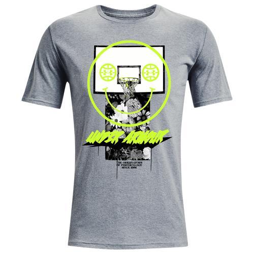 Under Armour Mens Under Armour Smile Photo Short Sleeve T-Shirt - Mens Gray/Black Product Image