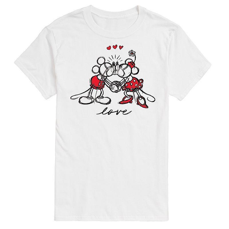 Disneys Mens Mickey Minnie Love Graphic Tee Product Image