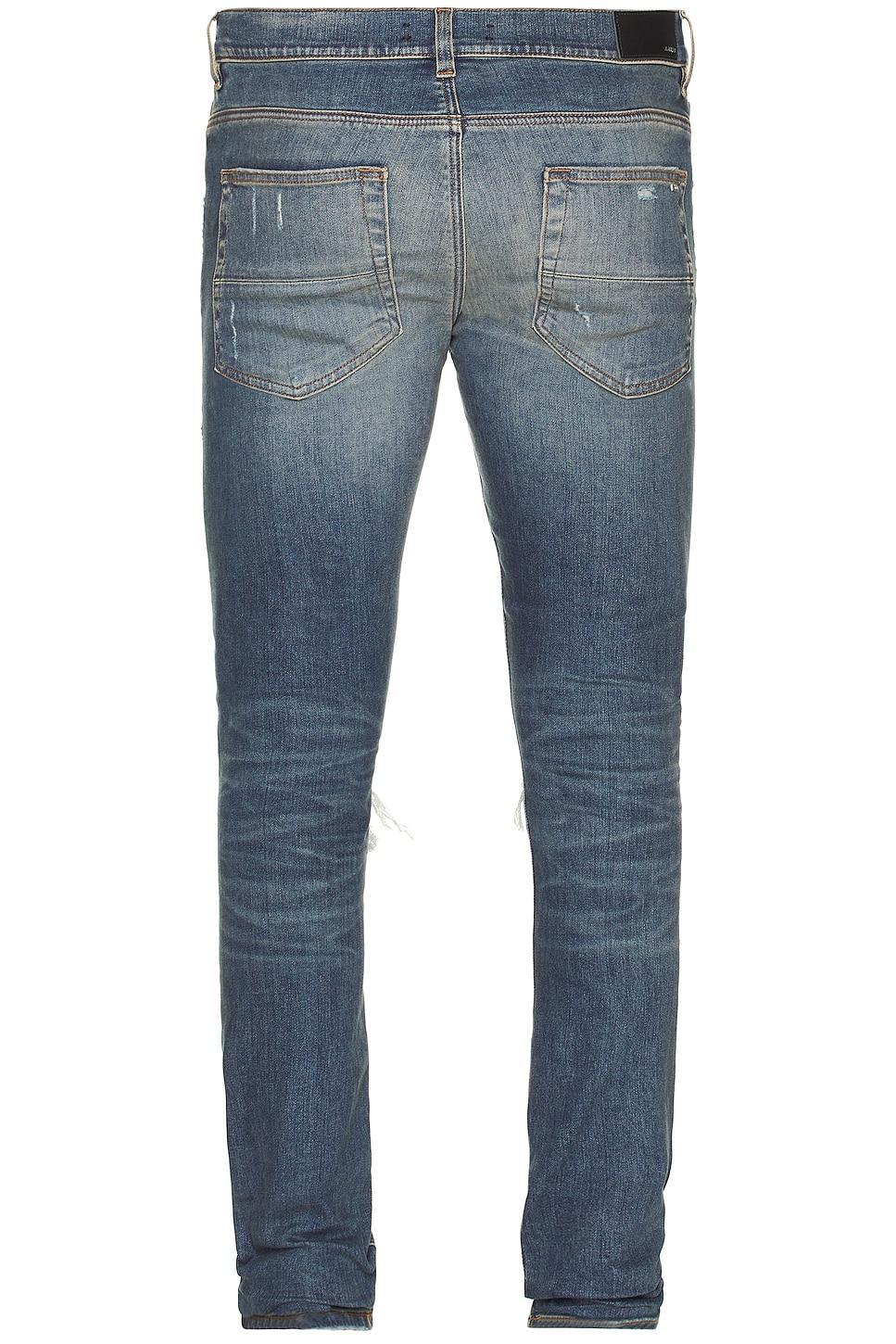 Amiri Mx1 Plaid Jean in Crafted Indigo - Blue. Size 36 (also in 30, 31, 33, 34, 38). Product Image