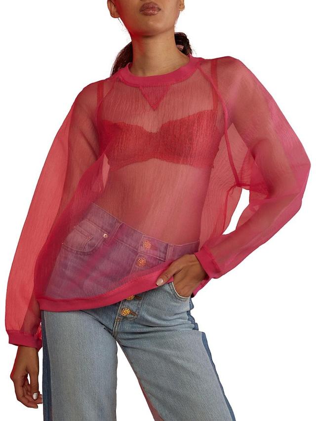 Womens Organza Crewneck Pullover Product Image