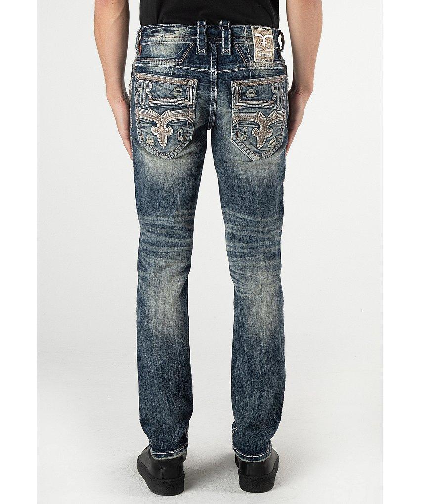 Rock Revival Seth Alt Straight-Leg Distressed Denim Jeans Product Image