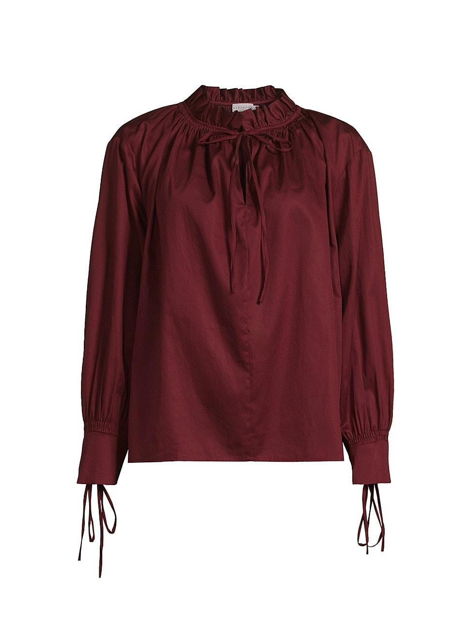 Womens Audrey Cotton Tieneck Blouse Product Image