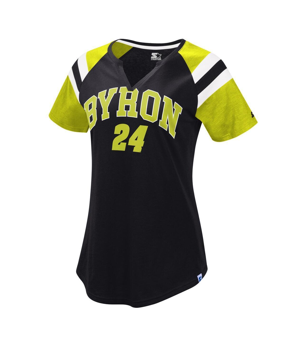 Womens Starter Black William Byron Game On Notch Neck Raglan T-shirt Product Image