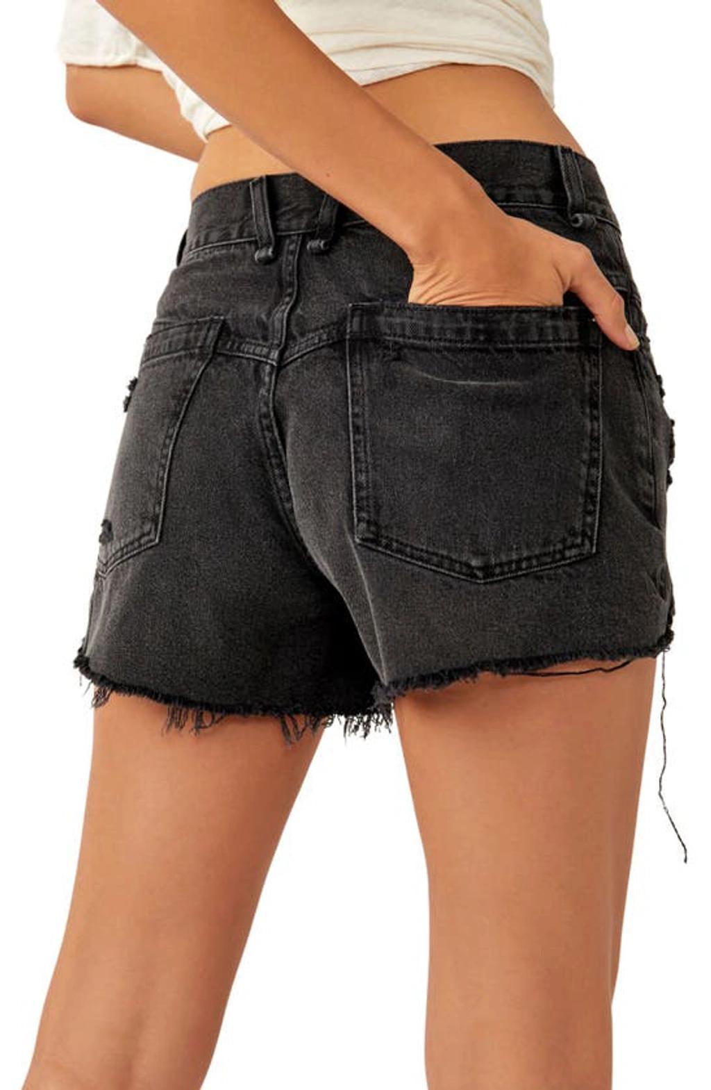 Now Or Never Ripped Denim Cutoff Shorts In Zodiac Product Image