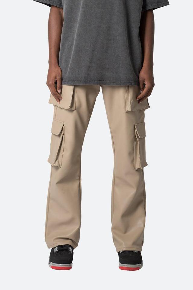 Leather Double Snap Cargo Pants - Khaki Product Image