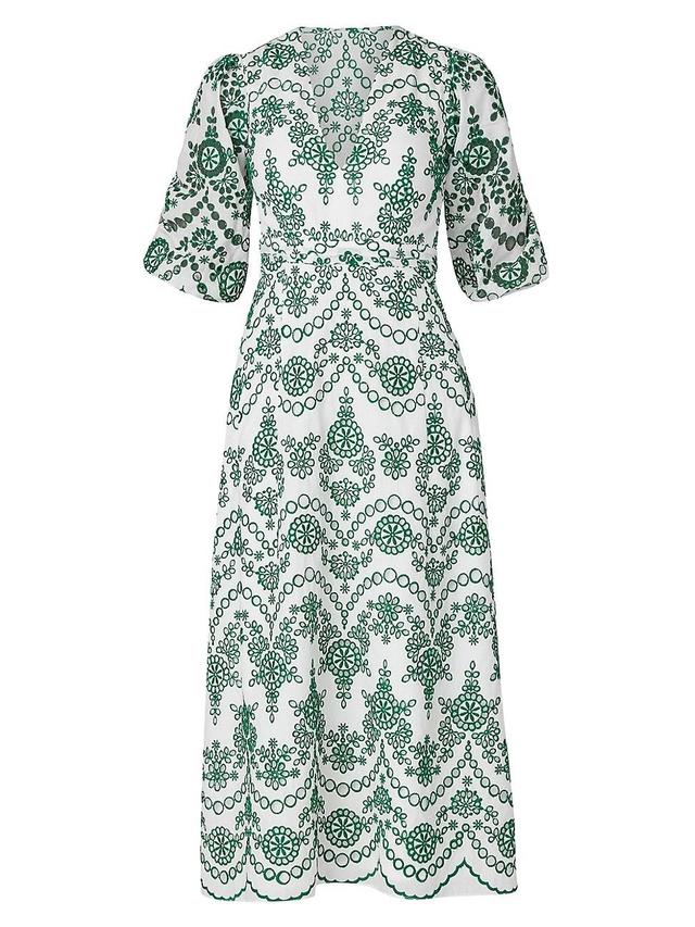 Womens Glenda Embroidered Midi-Dress Product Image