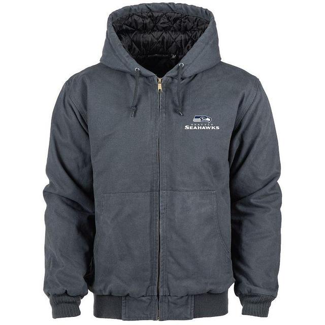 Mens Dunbrooke Charcoal Seattle Seahawks Big & Tall Dakota Canvas Hoodie Full-Zip Jacket Product Image