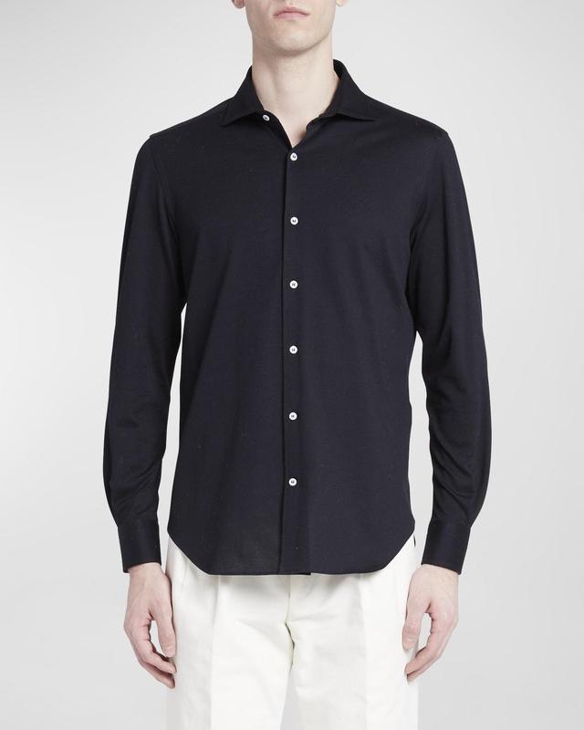 Mens Woven Cotton Oxford Sport Shirt Product Image