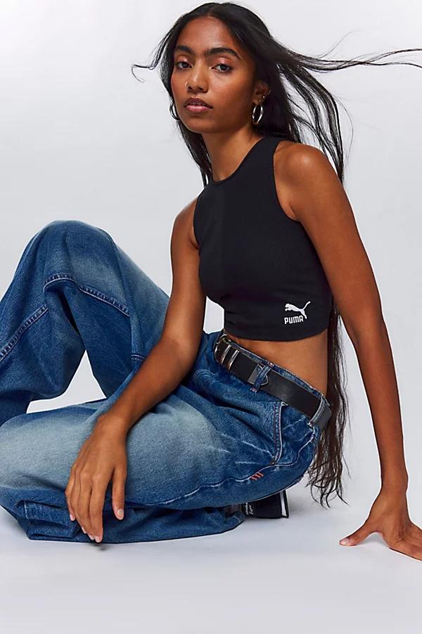 Puma Ribbed Knit Cropped Tank Top Womens at Urban Outfitters Product Image