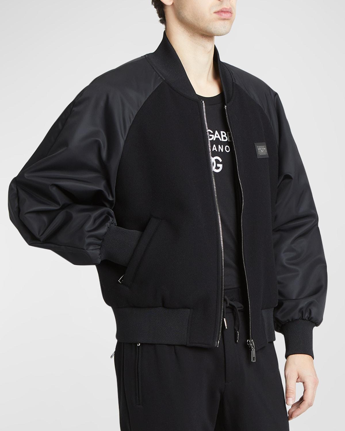 Bomber Jacket With Logo In Nero Product Image