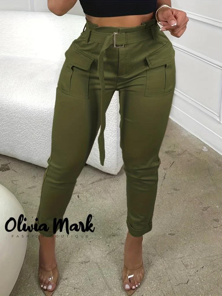 Olivia Mark – Cuffed pants with buttoned pocket product image