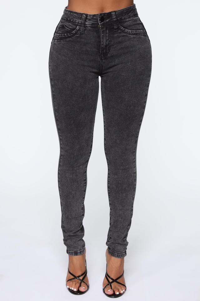 Got You On Lockdown Skinny Jeans - Acid Wash Black Product Image