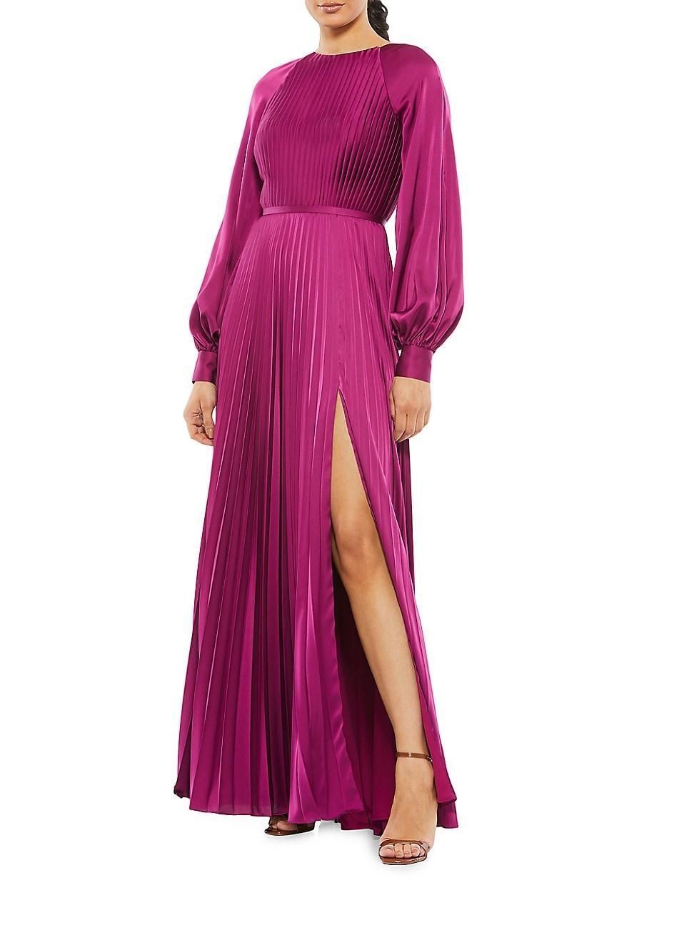 Womens Ieena Pleated A-Line Chiffon Gown Product Image