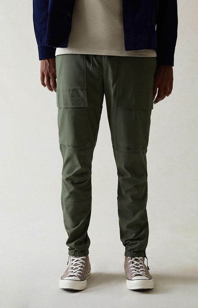 Mens Performance Olive Slim Joggers Product Image