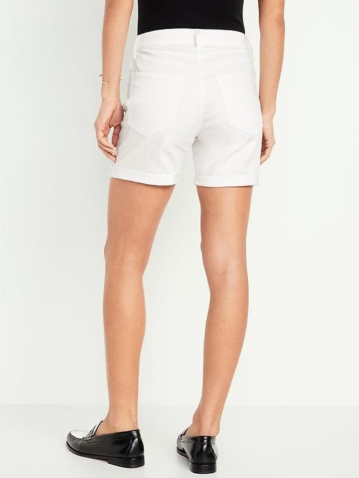 High-Waisted Wow Jean Shorts -- 5-inch inseam Product Image